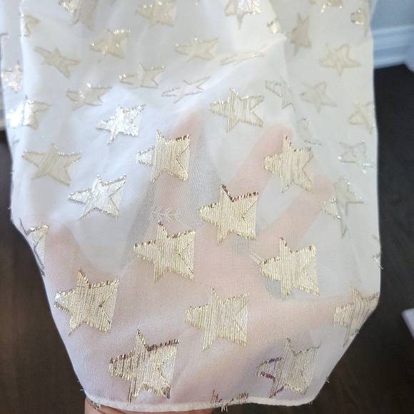 NWOT RARE White Temperley London Metallic Star Jacquard Silk Tiered Maxi Dress - Picture 10 of 16